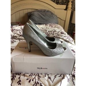 Silver Glittery Heels